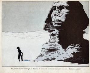 Napoleón estudiando la Esfinge en Egipto - litografía de Job (Jacques Onfroy de Bréville) de “Le Grand Napoléon des Petites Enfants” 1893