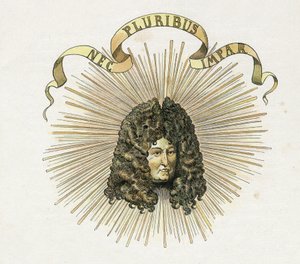 Retrato del Rey Luis XIV (1638-1715) con su lema en latín 