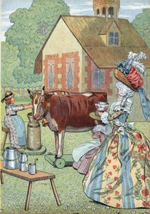 Escena de la historia de Francia en juguetes: Pequeño Trianon de María Antonieta. de pseudonym for Onfray de Breville Jacques Job