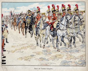 El ejército francés entrando en Berlín, 27 de octubre de 1806 - litografía de Job (Jacques Onfroy de Breville) de "Le Grand Napoleon des Petites Enfants" 1893 de pseudonym for Onfray de Breville Jacques Job