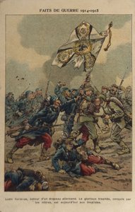 WW1: La captura de la bandera (ilustración) de pseudonym for Onfray de Breville Jacques Job