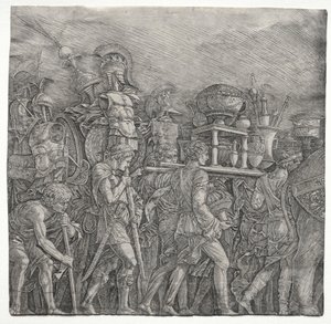 Los Triunfos de César: Los Portadores de Coraza de school of Andrea Mantegna