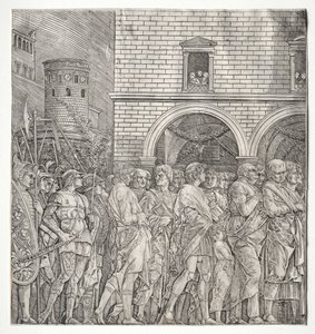 Los triunfos de César: Los senadores de school of Andrea Mantegna
