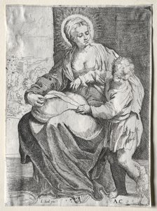 Madonna con el Cuervo Blanco de school of Annibale Carracci