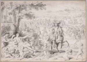 Louis XIV Captured by Venus de studio of Charles Le Brun