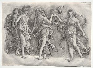 Cuatro musas danzantes, c. 1497 de the so called Premier Engraver