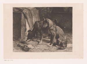 Dos perros en una trampa para ratas de van den Eyken (attributed to)