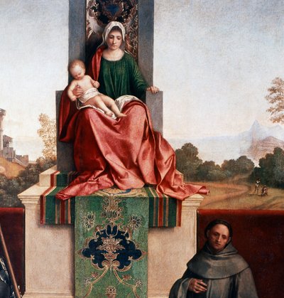 Madonna y Niño entre San Nicasio y San Francisco, también conocida como Madonna de Castelfranco, c.1502 de Giorgione