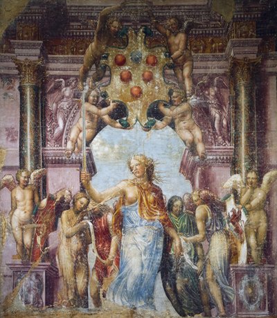 Alegoría de la Justicia, pintura de Daniele Ricciarelli, más conocido como Daniele da Volterra o il Braghettone (1509-1566). de (1509 66) Daniele da Volterra