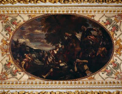 Defensa de Scutari, techo de la Galería, Chiswick House, Londres (óleo sobre lienzo) de (1528 88) (after) Veronese