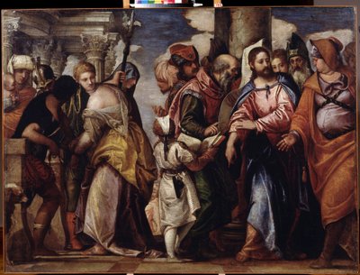 Cristo y la mujer sorprendida en adulterio de Veronese