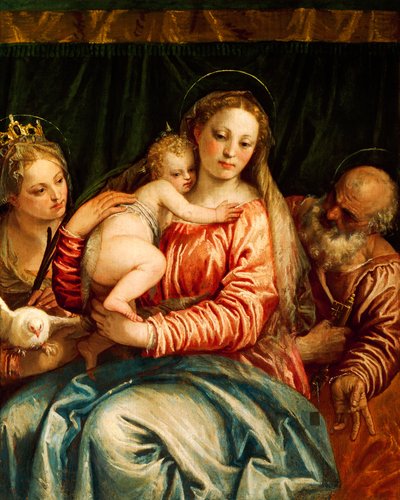 Virgen con el Niño, santo y San Pedro de Paolo Caliari conocido como Veronés (1528-1588), óleo sobre lienzo de (1528 88) Veronese