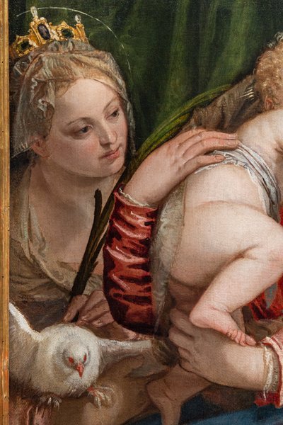 La Virgen y el Niño Jesús entre S. Catalina de Alessandria y Pedro, detalle de (1528 88) Veronese