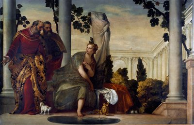 Susana y los ancianos. Pintura de Paolo Caliari llamado Paul Veronese (1528-1588), circa 1570. Óleo sobre lienzo. Dim: 175x320cm. Génova, Colección Banca Carige de Veronese