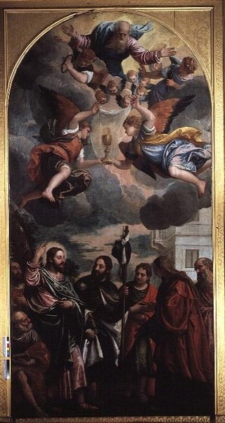 La esposa de Zebedeo intercediendo con Cristo por sus dos hijos de Veronese