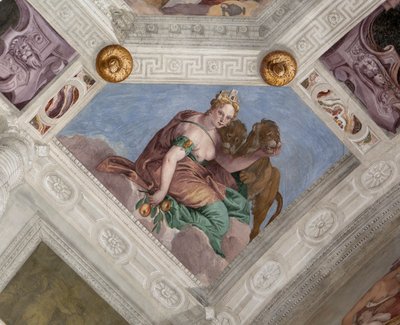 Paolo Caliari conocido como Veronese, fresco, Villa Barbaro, Maser, Italia de Veronese