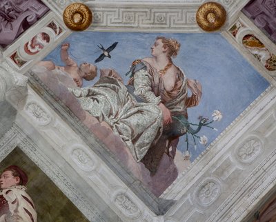 Paolo Caliari conocido como Veronese, fresco, Villa Barbaro, Maser, Italia de Veronese