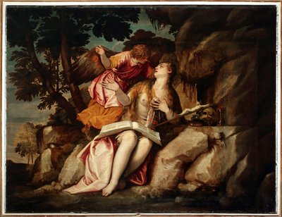 Representación de María Magdalena con un ángel de Veronese