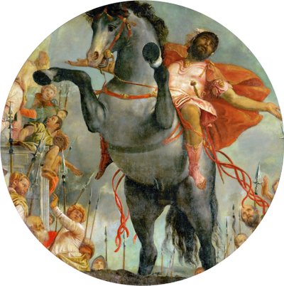 La muerte sacrificial de Marcus Curtius, c.1550-2 de Veronese