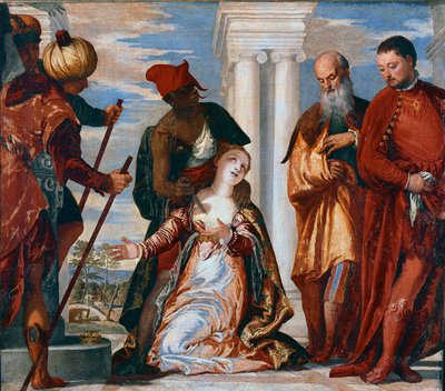 El martirio de Santa Justina. Santa Justina de Padua es atravesada con una espada. Pintura de Paolo Caliari, llamado Veronese (1528-1588) de Veronese