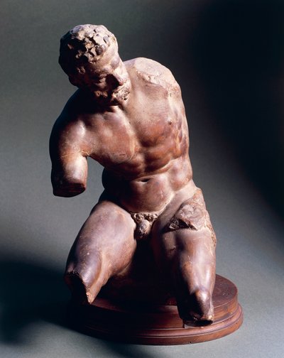 Desnudo masculino, circa 1572, terracota, 38.5 cm de Giambologna
