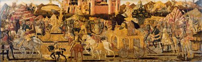 El Triunfo de David (panel de temple y plata sobre fondo de oro) de (15th c.) Giovanni di Ser Giovanni