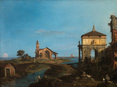Una isla en la laguna con una puerta y una iglesia de (1697 1768) Canaletto