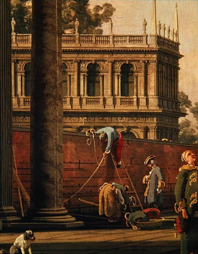Capricho de un hombre escalando una pared de Canaletto