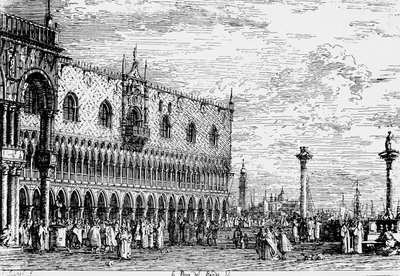 Palacio Ducal y Piera del Bando, Venecia, grabado de Giovanni Antonio Canal, conocido como Canaletto (1697-1768), Italia de Canaletto