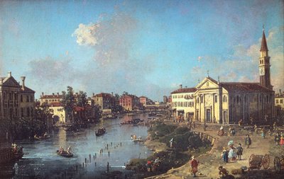 Dolo en el Brenta, con la Iglesia de San Rocco y la Villa Zanon-Bon de Canaletto