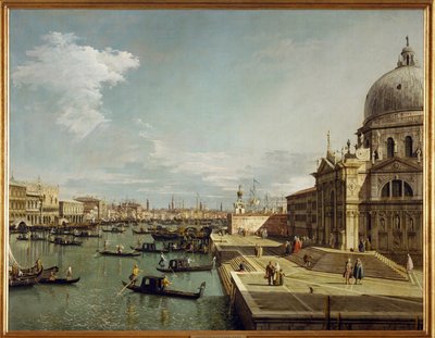 Entrada al Canal Grande y la iglesia Maria Salute en Venecia (pintura sobre lienzo) de (1697-1768) Canaletto