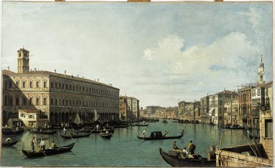 El Gran Canal, visto desde el puente de Rialto, hacia 1725 (pintura) de (1697 1768) Canaletto