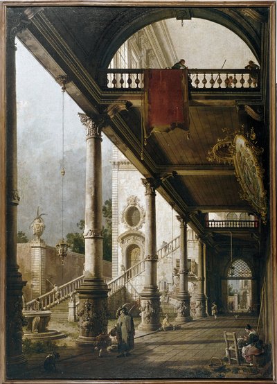 Capricho con columnata y patio de Canaletto