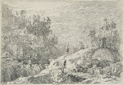 Paisajes con cinco puentes, sin fecha de Canaletto
