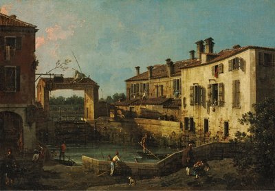 La esclusa en Dolo de Canaletto