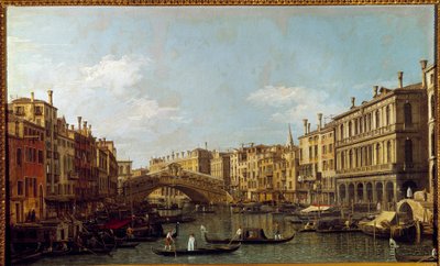 El Gran Canal y el Puente de Rialto en Venecia de Canaletto