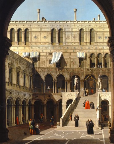 Venecia, el Palacio Ducal, la Escalera de los Gigantes, c.1740 de Canaletto