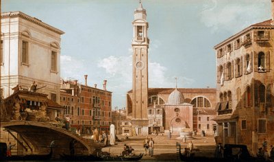 Vista del campo dei santi apostoli en Venecia de Canaletto
