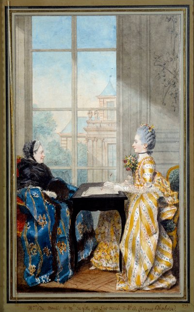 Retrato de Madame du Moutier y Mademoiselle La Ville, esposa de Monsieur Clermont d