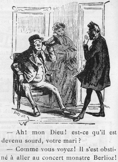 Caricatura sobre la obra de Hector Berlioz diseñada por Nadar en 1856 para el Journal pour rire de Nadar