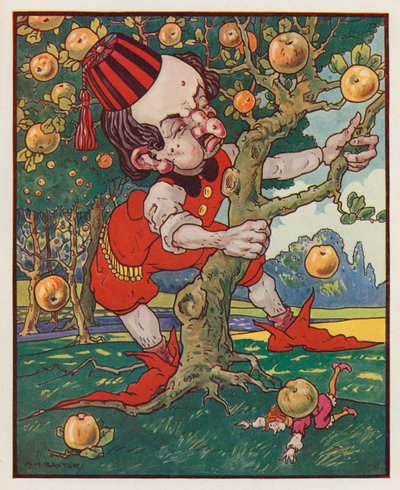 Ilustración para Los viajes de Gulliver de Jonathan Swift (litografía en color) de (after) American School