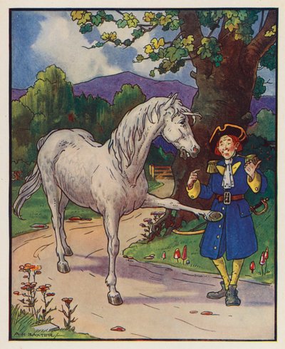 Ilustración para Los viajes de Gulliver de Jonathan Swift (litografía en color) de (after) American School