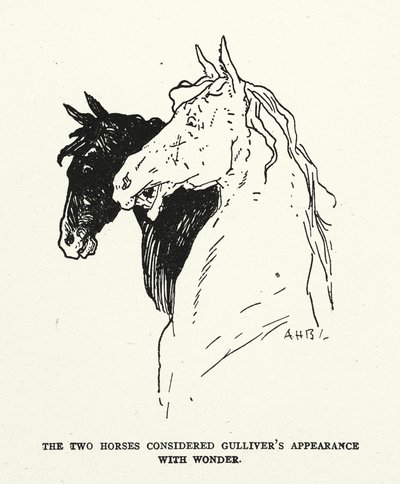 Ilustración para Los viajes de Gulliver de Jonathan Swift (litografía) de (after) American School