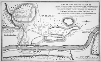 Plano de la Batalla de Saratoga, octubre de 1777 de (after) American School