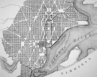 Plano de la ciudad de Washington tal como fue trazada originalmente en 1793 de (after) American School