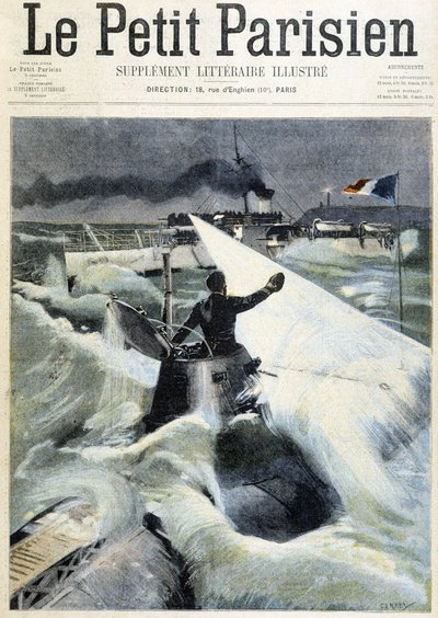 Experiencia del submarino “Le Morse” - en “Le Petit Parisien” del 11/08/1901 de (after) Carrey