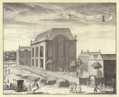 La Sinagoga Portuguesa, Ámsterdam (grabado) de (after) Dutch School
