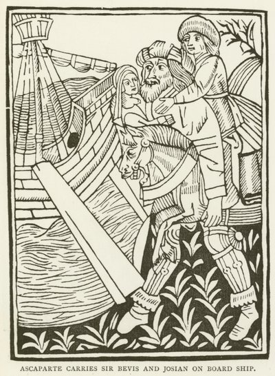 Ascaparte lleva a Sir Bevis y Josian a bordo del barco de (after) English School