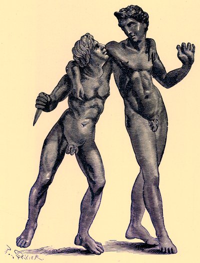 Grupo en bronce encontrado en Palestrina (Praeneste), ilustración de 