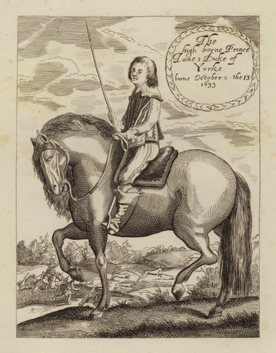 James II y VII, rey de Inglaterra, Escocia e Irlanda, cuando duque de York (aguafuerte) de (after) English School